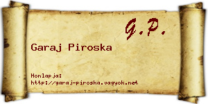 Garaj Piroska névjegykártya
