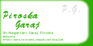 piroska garaj business card